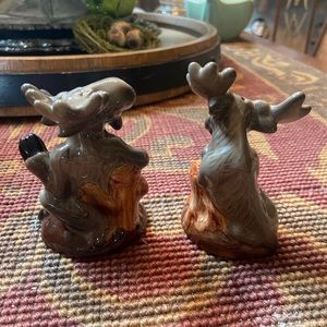 Big Sky Carvers Ceramic Moose Salt Pepper Set - Phyllis Driscoll.